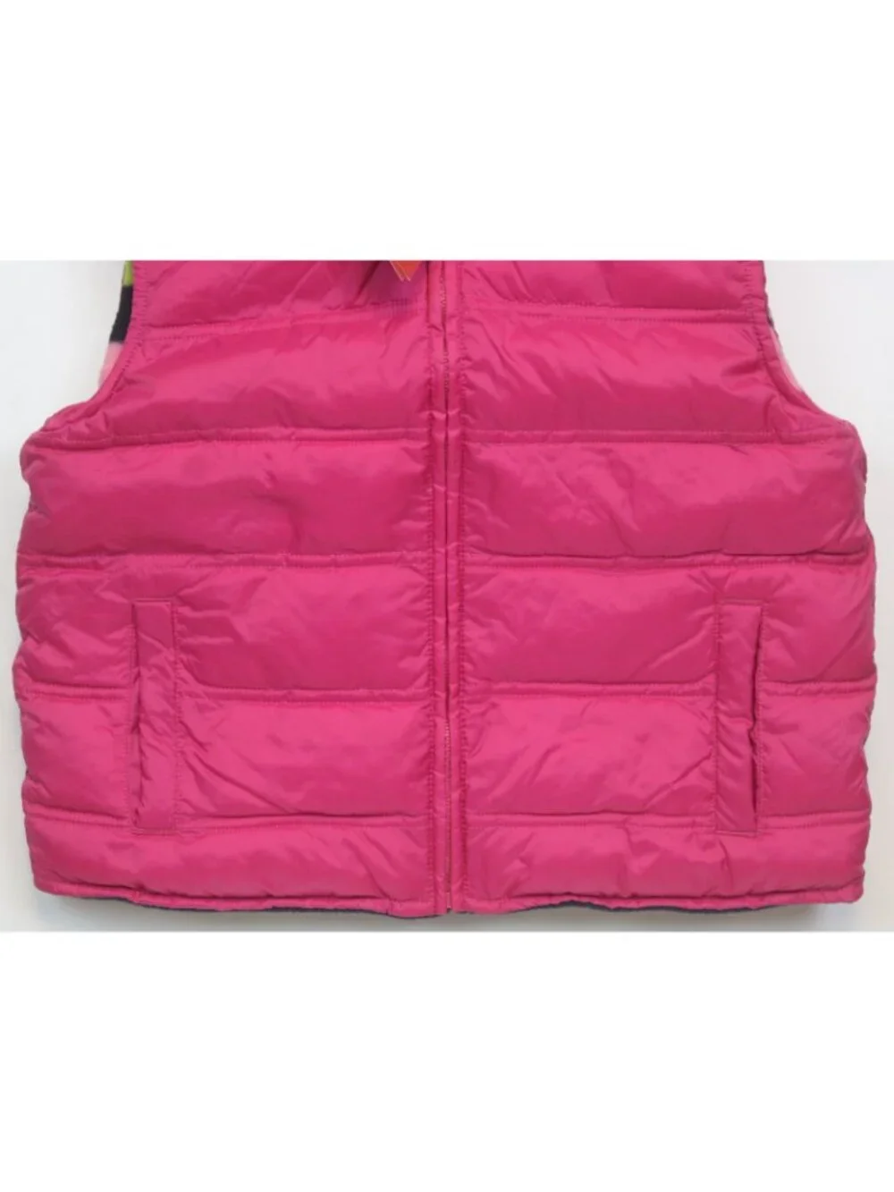 2008 Gymboree Candy Shoppe Puffer Vest sz L 10/12 Fleece Stripe Reversible NWT